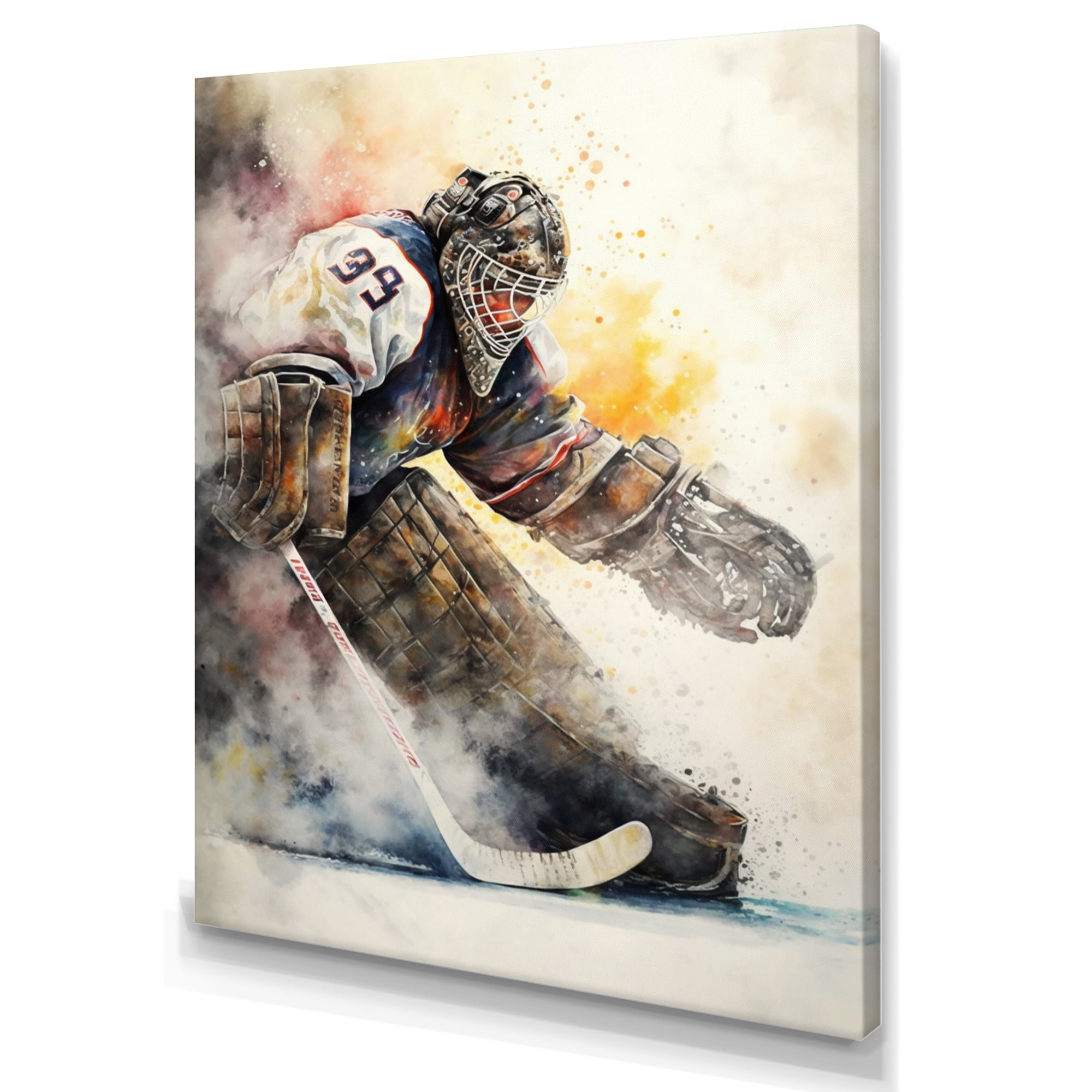 Designart Hockey Goalie During Game VII Canvas Wall Art