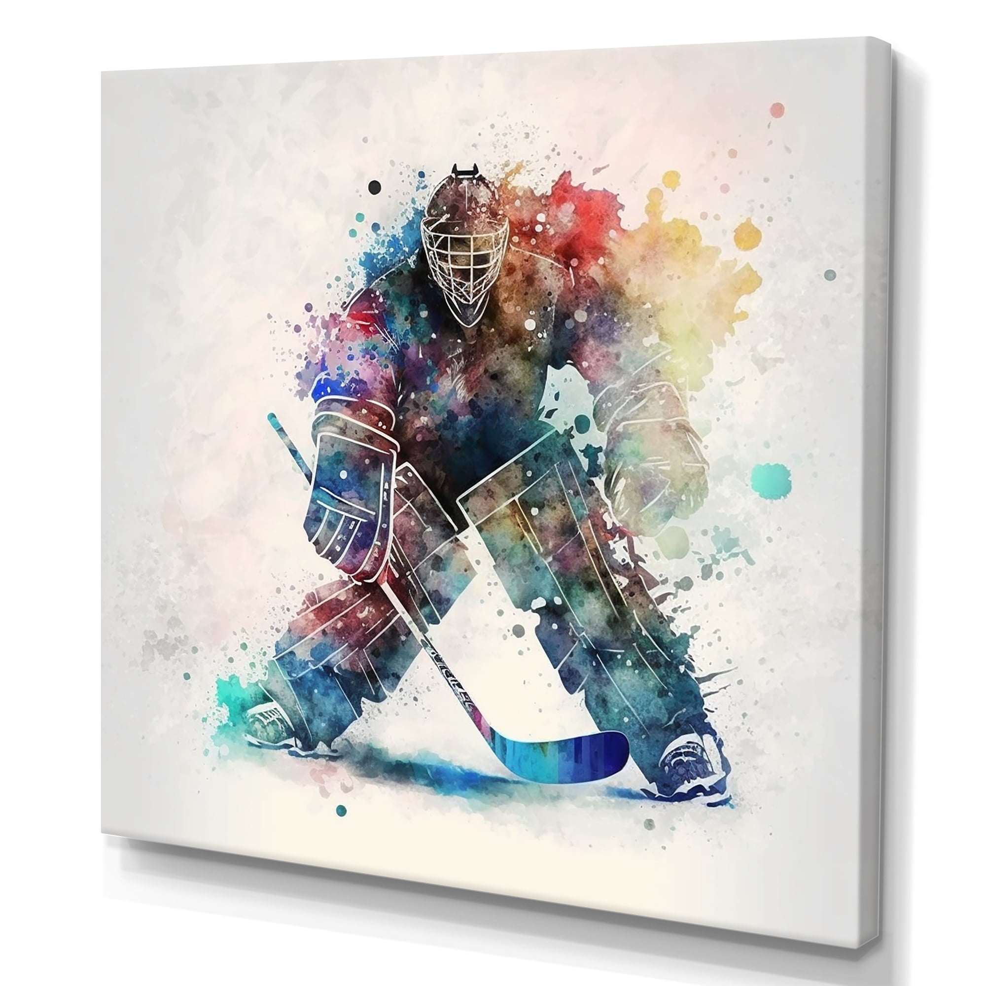 Designart Hockey Goalie During The Hockey Game II Canvas Wall Art