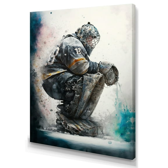 Designart Hockey Goalie I Canvas Wall Art