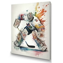 Designart Hockey Goalie II Canvas Wall Art
