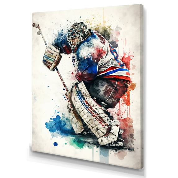 Designart Hockey Goalie III Canvas Wall Art