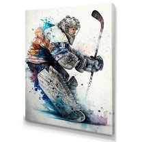 Designart Hockey Goalie IV Canvas Wall Art