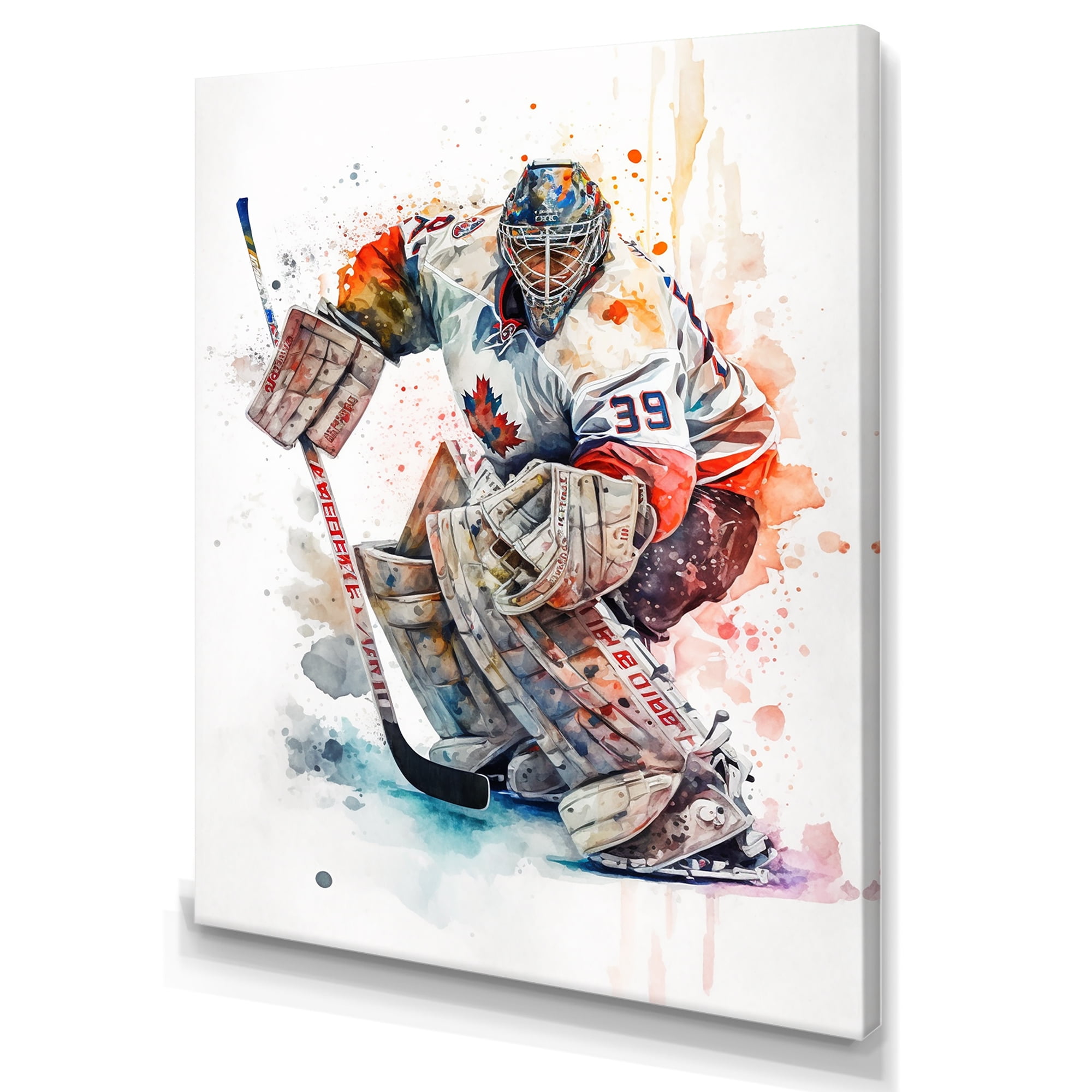 Designart Hockey Goalie On Ice During Game I Canvas Wall Art