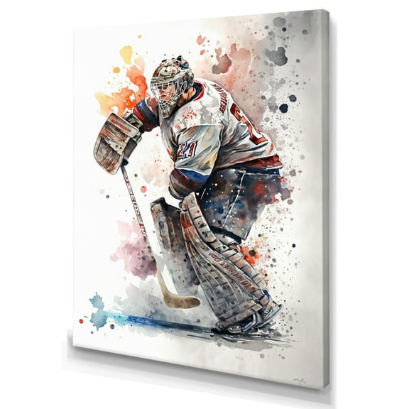 Designart Hockey Goalie On Ice During Game II Canvas Wall Art