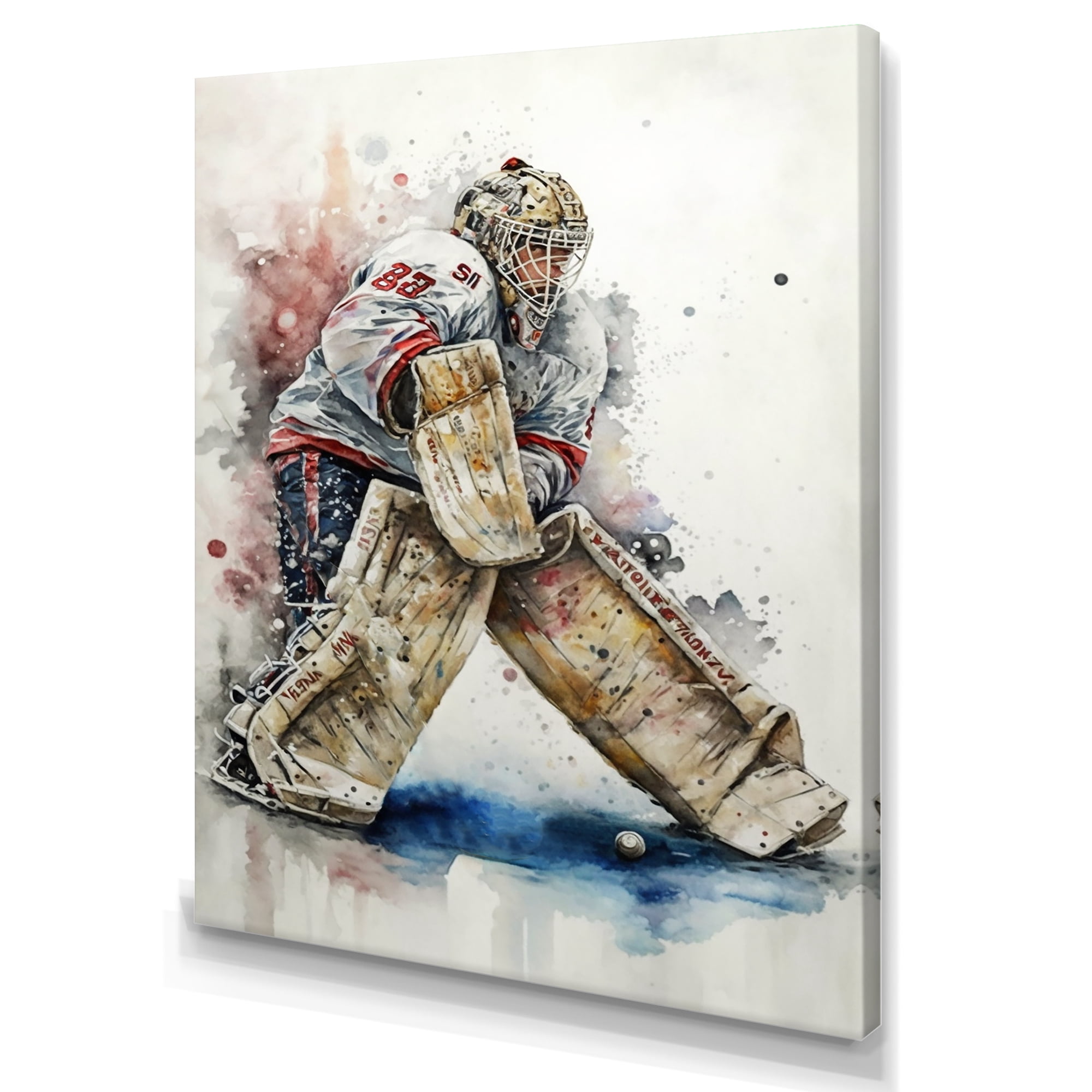 Designart Hockey Goalie On Ice During Play I Canvas Wall Art