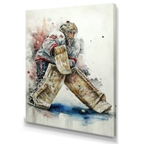 Designart Hockey Goalie On Ice During Play I Canvas Wall Art