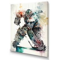 Designart Hockey Goalie On Ice During Play II Canvas Wall Art