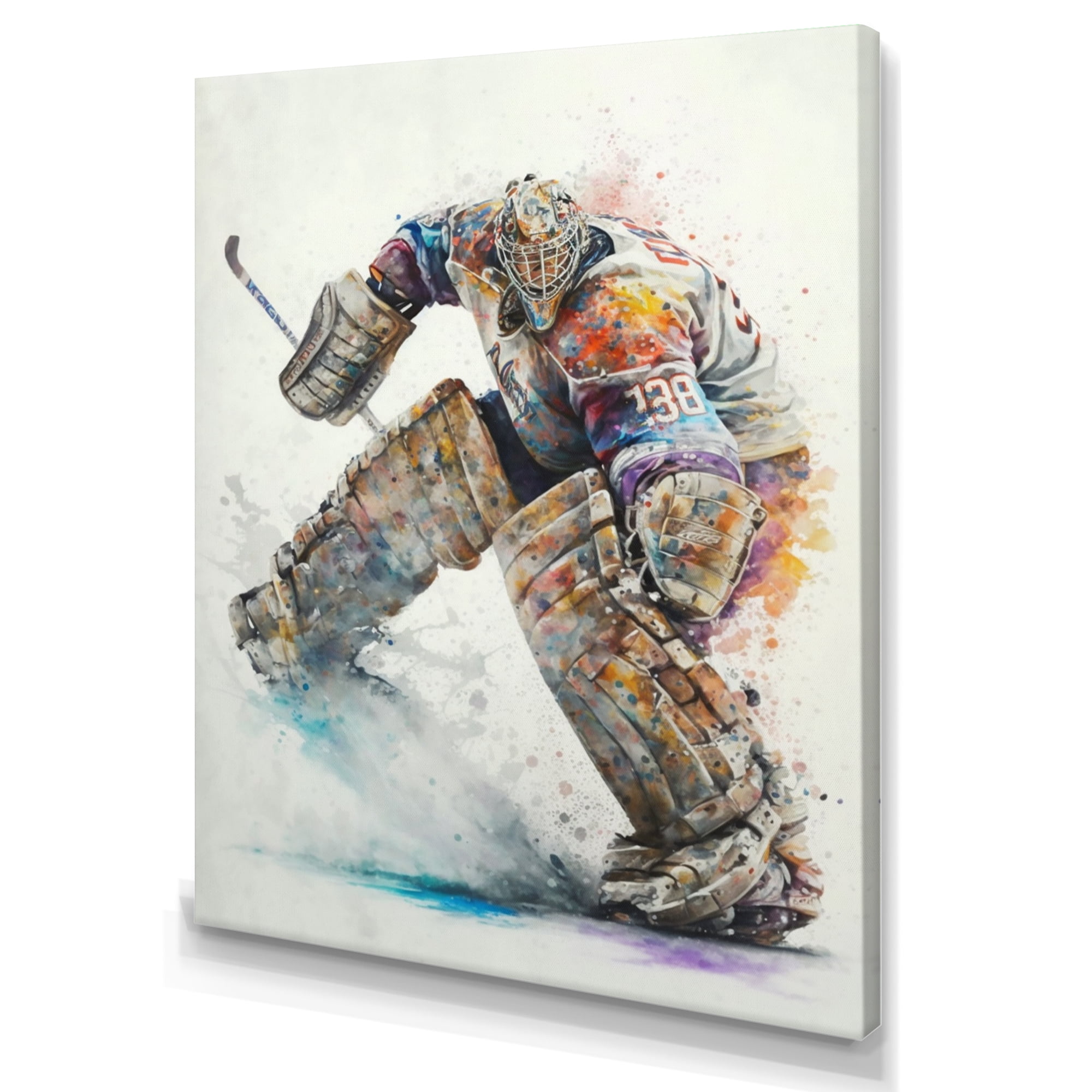 Designart Hockey Goalie On Ice During Play III Canvas Wall Art