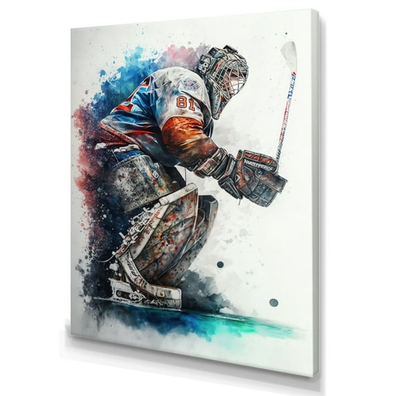 Designart Hockey Goalie On Ice During Play IV Canvas Wall Art