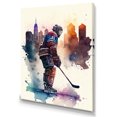 thumbnail image 1 of Designart Hockey Player In Front Of Cityscape I Canvas Wall Art, 1 of 5