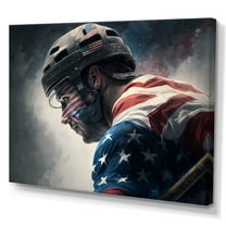 Designart Hockey Player On Break II Canvas Wall Art