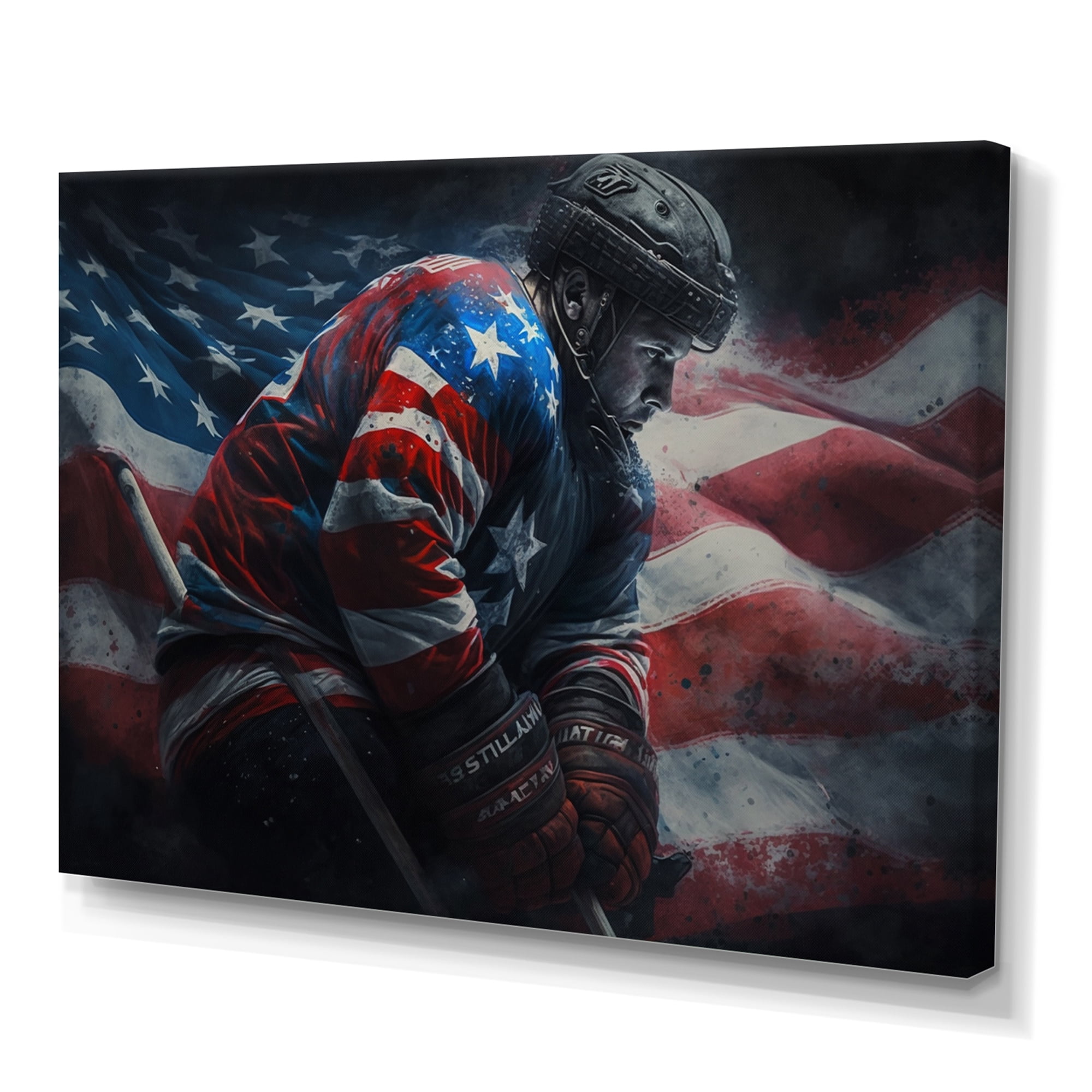 Designart Hockey Player On Break IV Canvas Wall Art