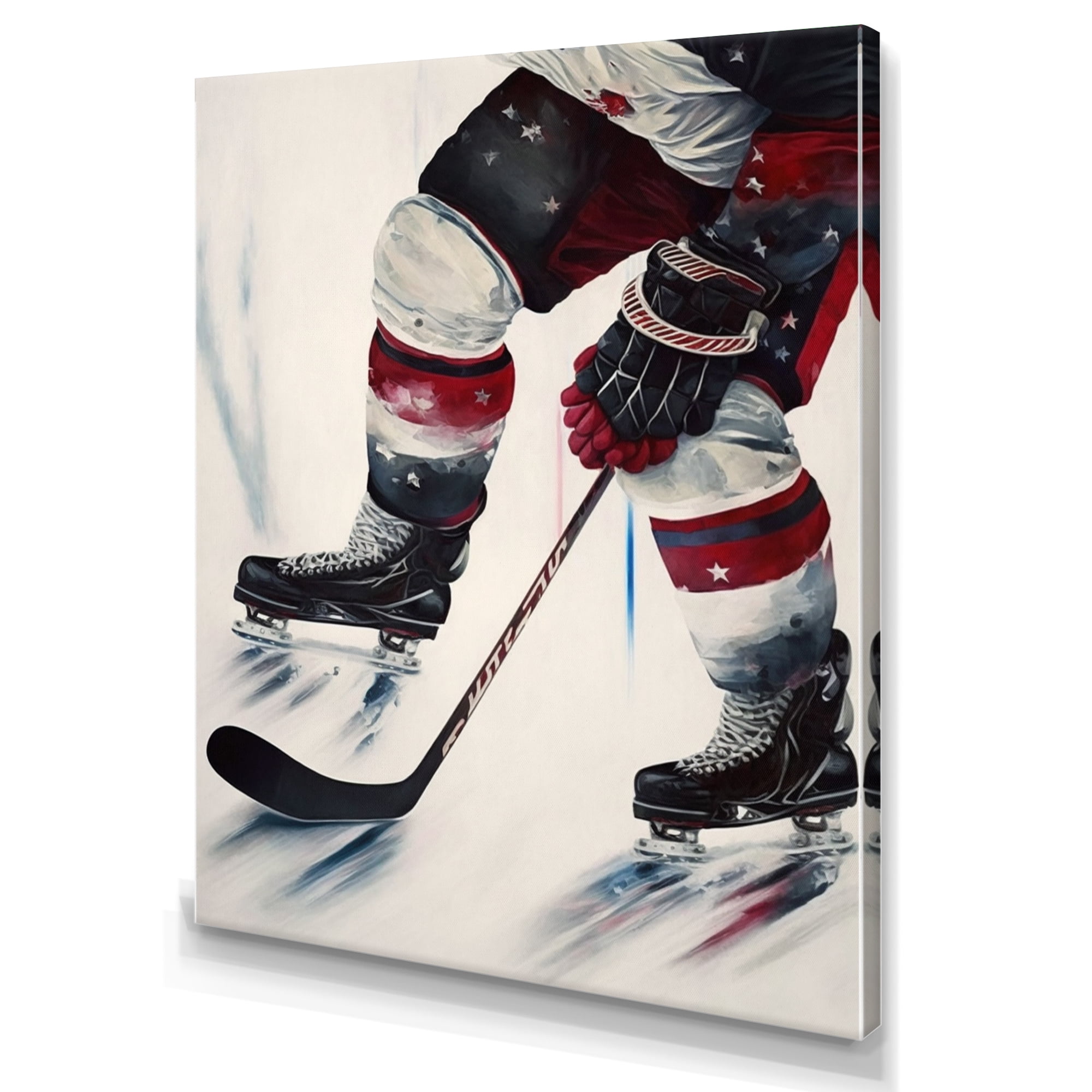 Designart Hockey Player On Ice During Game III Canvas Wall Art
