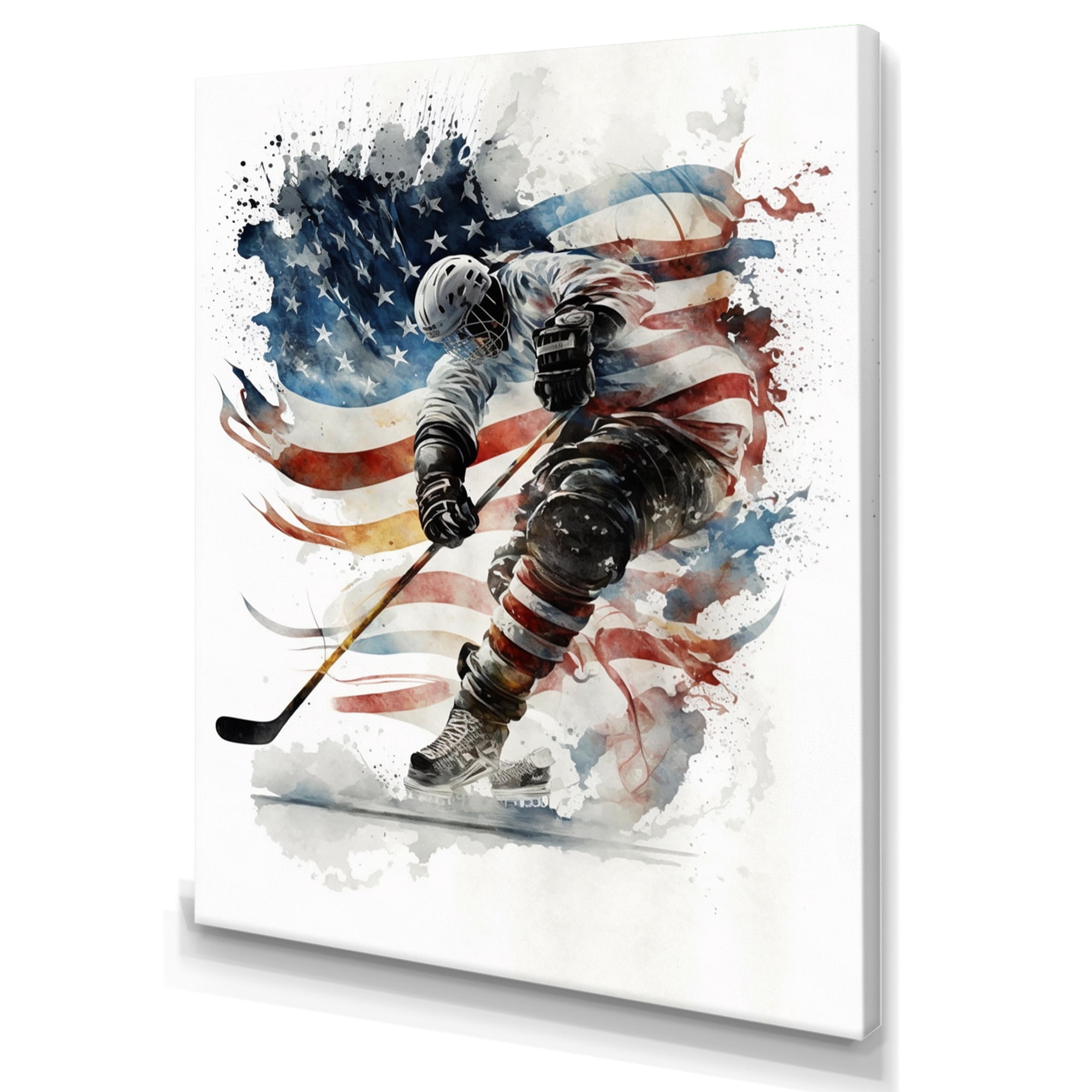 Designart Hockey Player On The Rink During Game I Canvas Wall Art