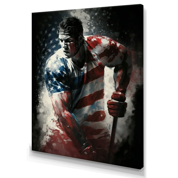 Designart Hockey Playing On The Rink Canvas Wall Art