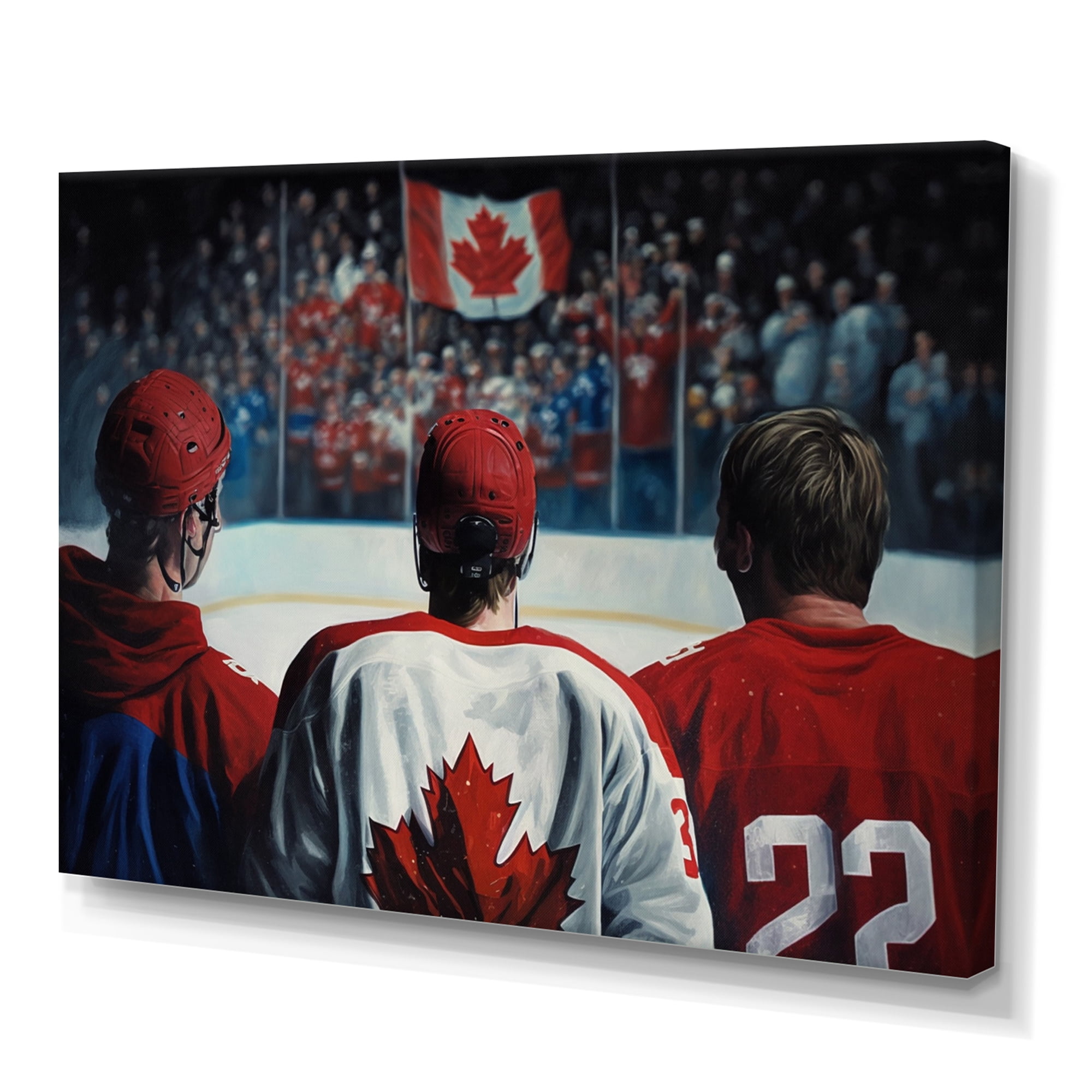 Designart Hocky Players During Game Canvas Wall Art