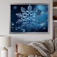 thumbnail image 1 of Designart "Holiday with Blue Snowflakes I" Landscapes Framed Wall Art Decor - Traditional Blue Winter Landscape Entryway Framed Wall Art Print, 1 of 6