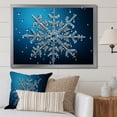 thumbnail image 1 of Designart "Holiday with Blue Snowflakes II" Landscapes Framed Wall Art Decor - Traditional Blue Winter Landscape Bedroom Framed Canvas Wall Art, 1 of 6