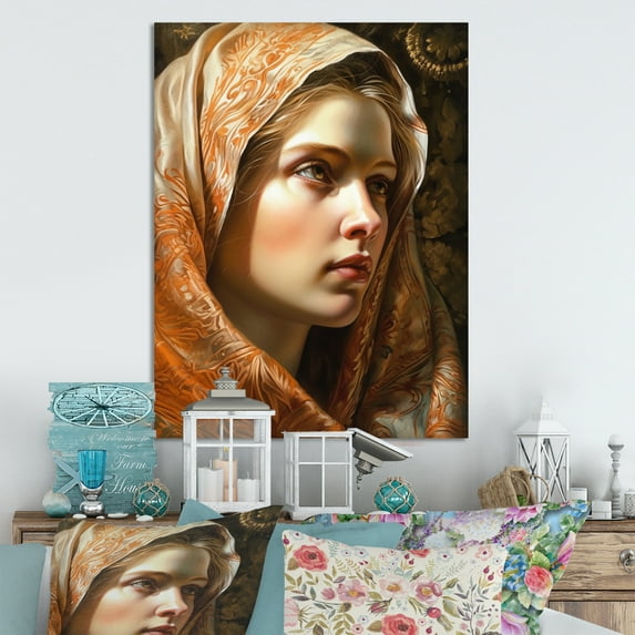 Designart "Holy Hues Devotion to Virgin Mary II" Christianism Metal Wall Decor