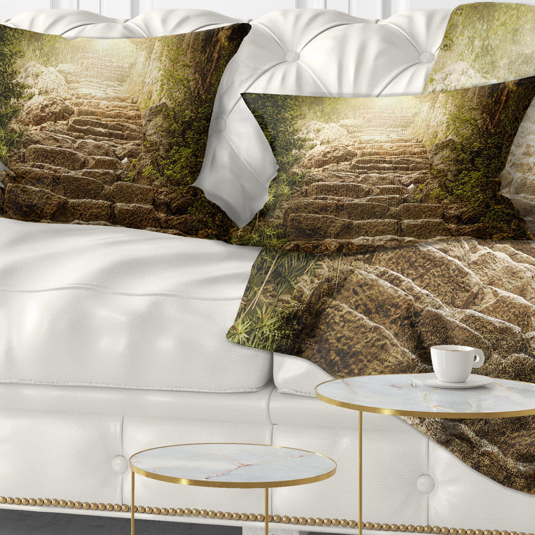 Designart Holy Light and Upstairs - Landscape Printed Throw Pillow - 12x20