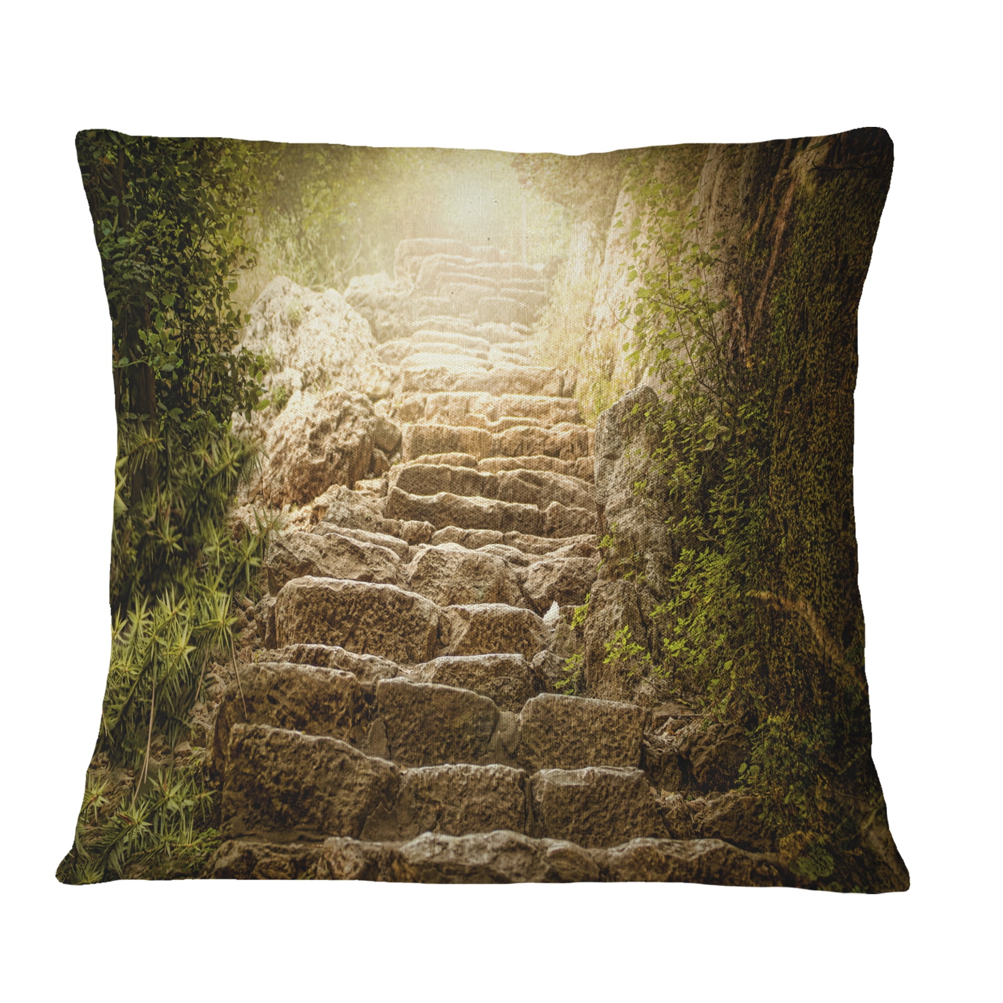Designart Holy Light and Upstairs - Landscape Printed Throw Pillow - 16x16