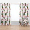 thumbnail image 1 of Designart 'Home Flower In Claypots' Floral Curtain Panel, 1 of 4