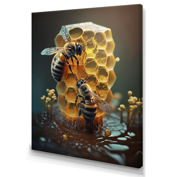 Designart Honey Bees Canvas Wall Art