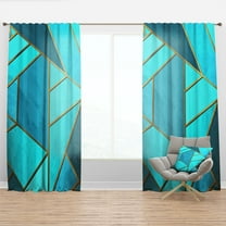 Designart 'Honeycomb Capital Gold III' Modern & Contemporary Curtain Panel
