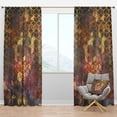 thumbnail image 1 of Designart 'Honeycomb Capital Gold IX' Modern & Contemporary Blackout Curtain Panel, 1 of 4