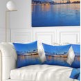 thumbnail image 1 of Designart Hong Kong Skyline at Summer Night - Abstract Throw Pillow - 16x16, 1 of 5