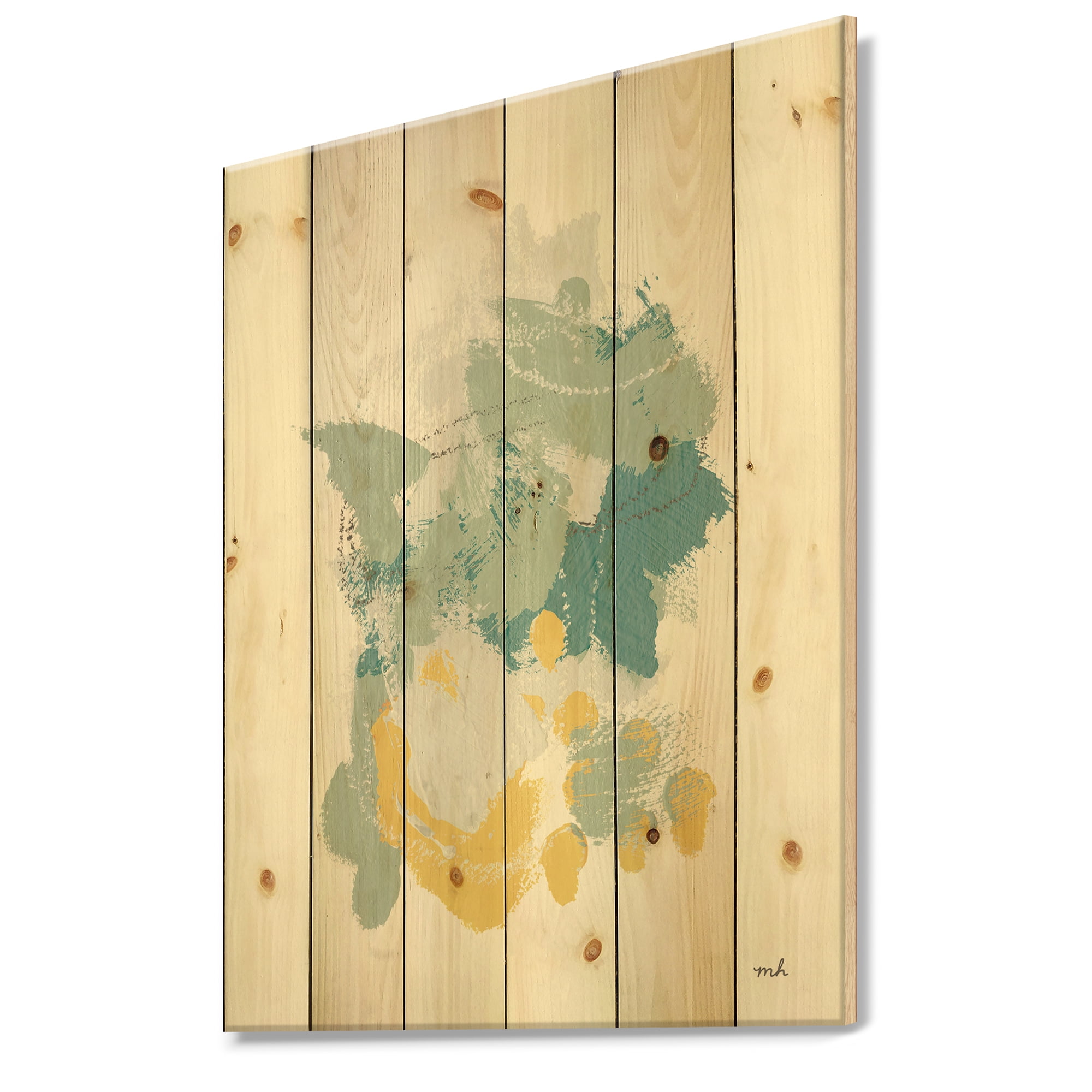 Designart 'Hopeful I' Modern Farmhouse Print on Natural Pine Wood