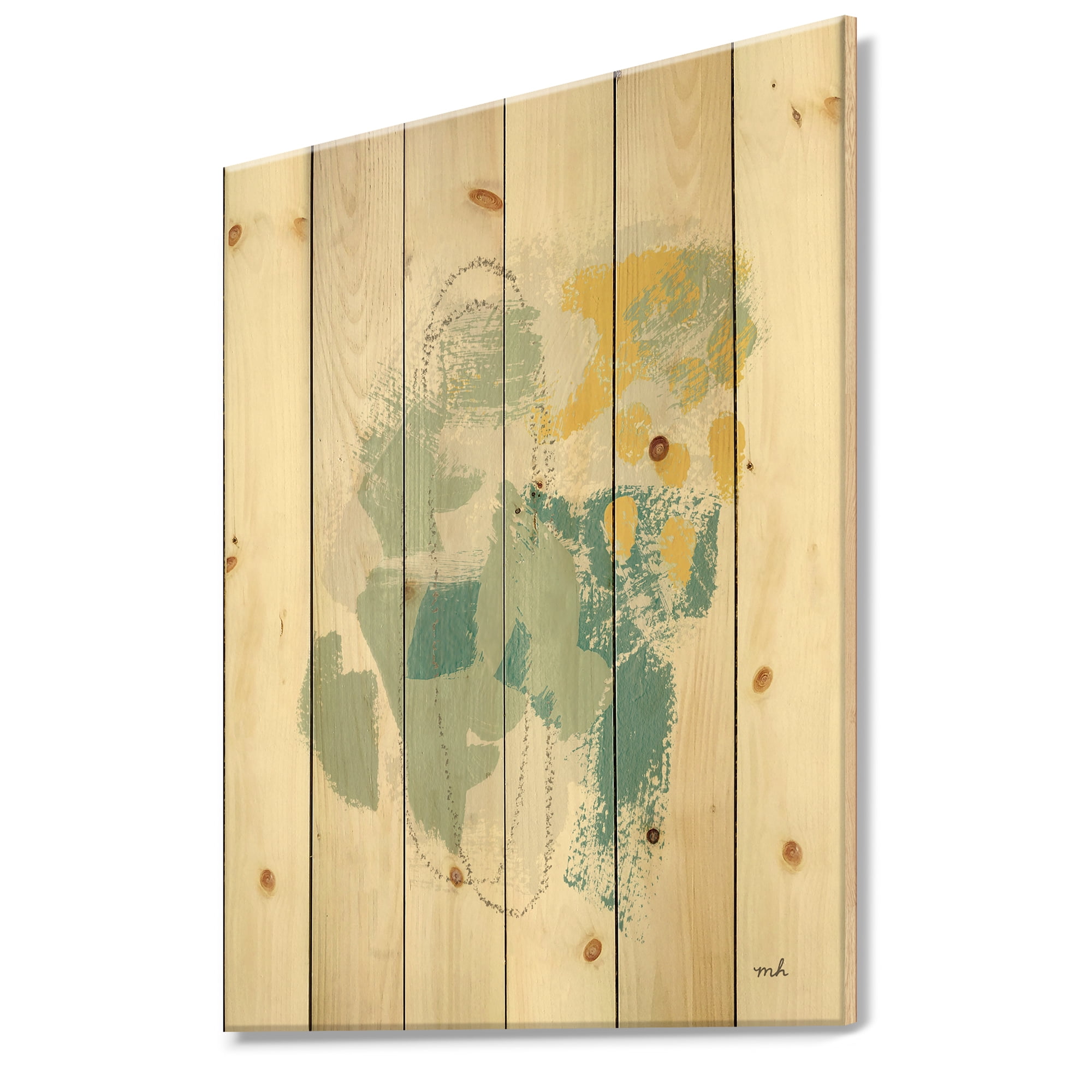 Designart 'Hopeful II' Modern Farmhouse Print on Natural Pine Wood