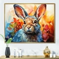 thumbnail image 1 of Designart "Hopper Geometric Rabbit Energetic painting II" Animals Floater Framed Canvas Art Print, 1 of 7