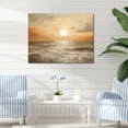 thumbnail image 1 of Designart "Horizon Bathed In Beige And Gold Beach Sunset IV" Coastal Sunset Canvas Art Print, 1 of 7