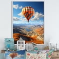 thumbnail image 1 of Designart "Horizon Beyond Orange Hot Air Balloon Adventure II" Hot Air Balloon Floater Framed Canvas Wall Art, 1 of 7