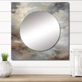 thumbnail image 1 of Designart "Horizon Of Mystic Grey Clouds" coffee Grey Large Square Mirror - Square Bedroom Mirror Printed Wall Decor - Traditional Square Printed Wall Mirror Art, 1 of 5