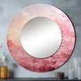 thumbnail image 1 of Designart "Horizon in Pink" Abstract Landscape Rund Mirror For Wall Decor - Large Pink Round Print Mirror - Round Modern Mirror 29" x 29" Inch - Wall Mounted Round Large Mirror, 1 of 5