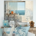 thumbnail image 1 of Designart "Horizon With Beachfront Windows" Coastal Windows Canvas Art Print, 1 of 7