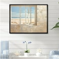 thumbnail image 1 of Designart "Horizon With Beachfront Windows I" Coastal Windows Floater Framed Wall Art Living Room, 1 of 5