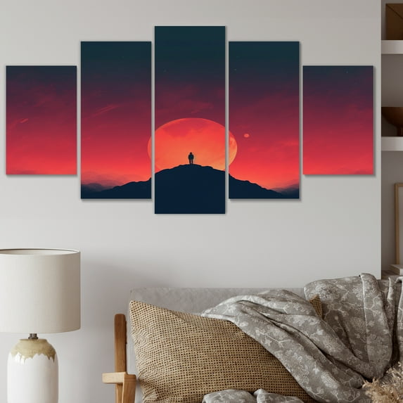 Designart "Horizon in Minimalism II" Abstract Shapes Metal Wall Décor Set