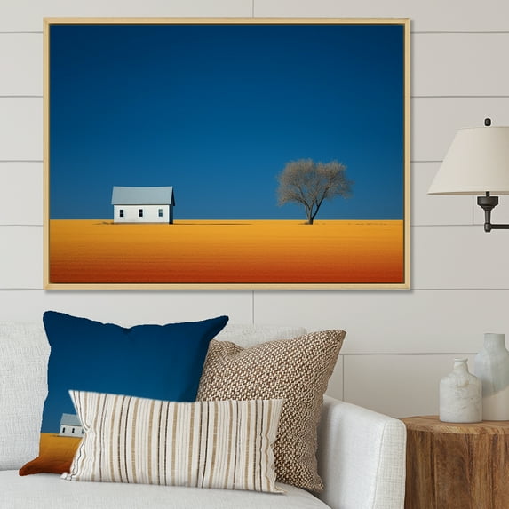 Designart "Horizons Endless In Prairies I" Prairies Floater Framed Wall Art Living Room
