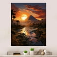 thumbnail image 1 of Designart "Horizons River Egypt Golden painting II" Egypt Metal Wall Art Prints, 1 of 1