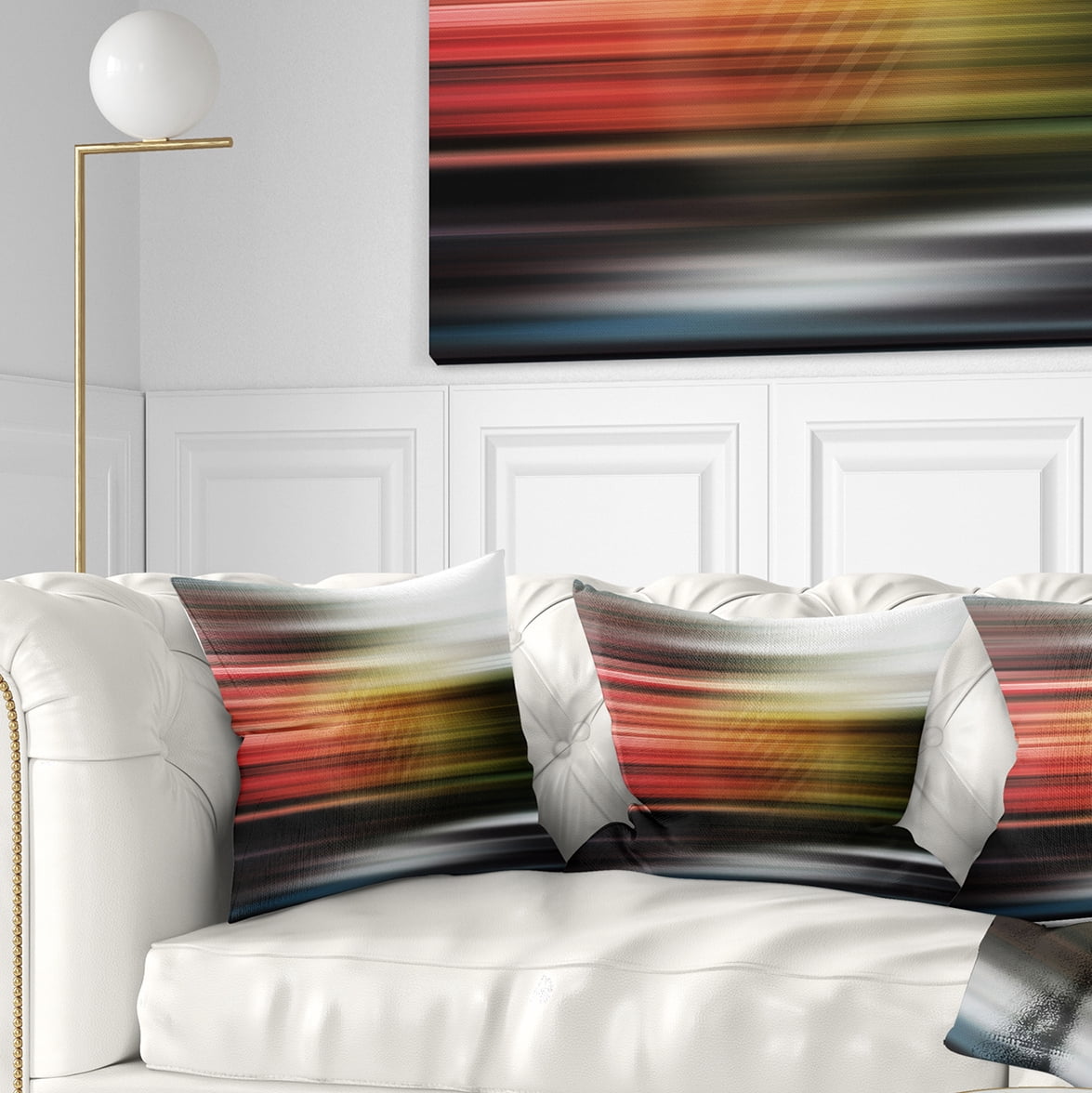 Designart Horizontal Lights - Contemporary Throw Pillow - 16x16