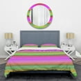thumbnail image 1 of Designart 'Horizontal Retro Geometrical Pattern II' Mid-Century Modern Duvet Cover Set, 1 of 4