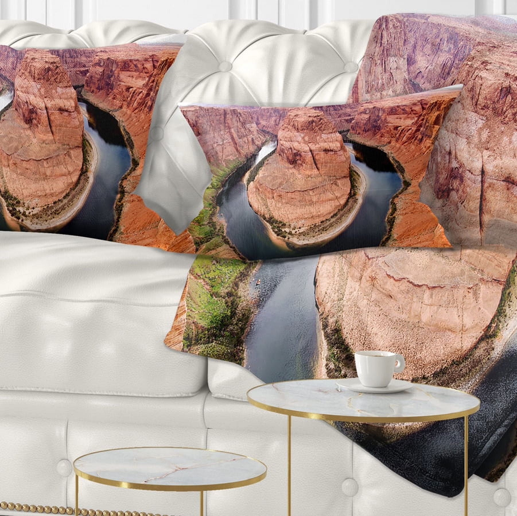Designart Horse Show at Grand Canyon - Landscape Photography Throw Pillow - 12x20