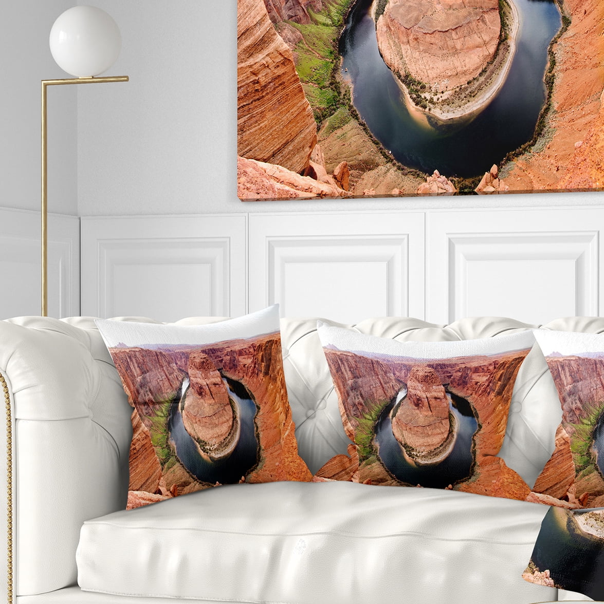 Designart Horse Show at Grand Canyon - Landscape Photography Throw Pillow - 16x16