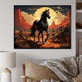thumbnail image 1 of Designart "Horse in Nevada Black Beauty in the Desert I" Animals Floater Framed Wall Art Print, 1 of 7