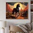thumbnail image 1 of Designart "Horse in Nevada Black Beauty in the Desert I" Animals Floater Framed Wall Art Print, 1 of 7