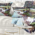 thumbnail image 1 of Designart Horses Crossing the Stream - Landscape Painting Throw Pillow - 12x20, 1 of 5