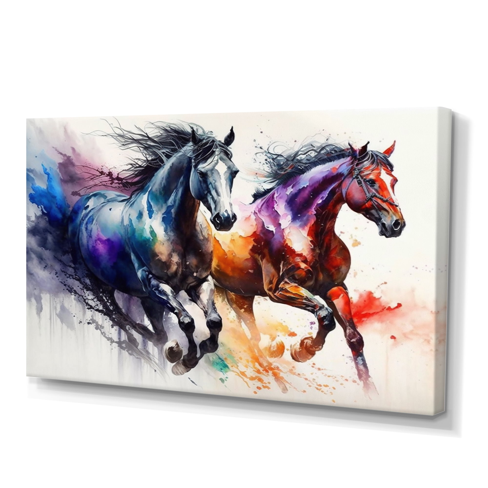 Designart Horses Running II Canvas Wall Art